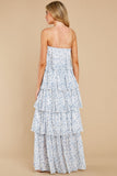 Keep It Up Blue Floral Print Maxi Dress