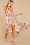 One Sure Way Blush Floral Print High-Low Dress
