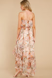 One Sure Way Blush Floral Print High-Low Dress