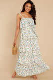 Magical Means Ivory Floral Print Maxi Dress