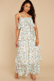 Magical Means Ivory Floral Print Maxi Dress