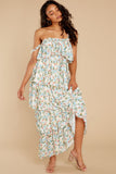 Magical Means Ivory Floral Print Maxi Dress