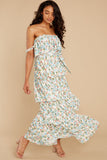 Magical Means Ivory Floral Print Maxi Dress