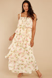 Make It Look Effortless Yellow Floral Print Maxi Dress