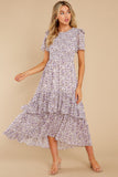 Magnetic Attraction Purple Floral Print Maxi Dress