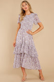 Magnetic Attraction Purple Floral Print Maxi Dress