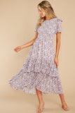 Magnetic Attraction Purple Floral Print Maxi Dress