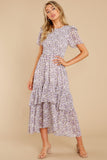 Magnetic Attraction Purple Floral Print Maxi Dress