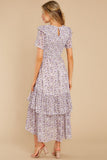 Magnetic Attraction Purple Floral Print Maxi Dress