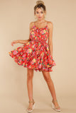 Too Alluring Red Floral Print Dress
