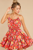 Too Alluring Red Floral Print Dress