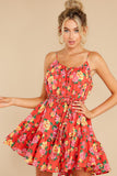 Too Alluring Red Floral Print Dress