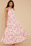 Heat Of The Moment Blush Floral Print Maxi Dress