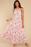 Heat Of The Moment Blush Floral Print Maxi Dress