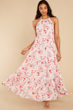 Heat Of The Moment Blush Floral Print Maxi Dress