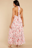 Heat Of The Moment Blush Floral Print Maxi Dress