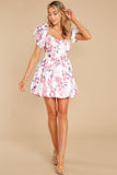 Spring In Your Step White Floral Print Dress