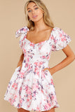 Spring In Your Step White Floral Print Dress