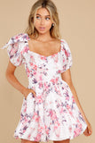 Spring In Your Step White Floral Print Dress