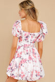 Spring In Your Step White Floral Print Dress