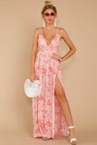 Sounds About Right Pink Floral Print Maxi Dress