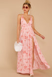 Sounds About Right Pink Floral Print Maxi Dress