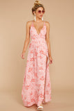 Sounds About Right Pink Floral Print Maxi Dress