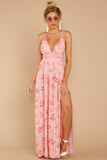 Sounds About Right Pink Floral Print Maxi Dress
