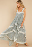 Fall In Love Sage Green Floral Print Maxi Dress (BACKORDER JULY)