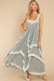 Fall In Love Sage Green Floral Print Maxi Dress (BACKORDER JULY)