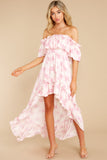 Instant Romance Pink Floral Print High-Low Dress