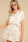 Sweet Relief Beige Floral Print Dress