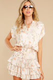 Sweet Relief Beige Floral Print Dress