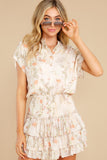 Sweet Relief Beige Floral Print Dress