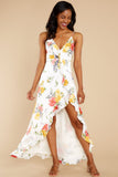 Sunny Delight Ivory Multi Floral Print Maxi Dress