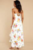 Sunny Delight Ivory Multi Floral Print Maxi Dress