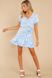 You And Me Blue Floral Print Dress