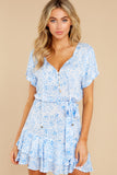 You And Me Blue Floral Print Dress