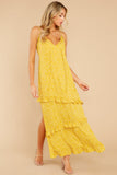 All Of A Sudden Yellow Floral Print Maxi Dress