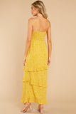All Of A Sudden Yellow Floral Print Maxi Dress