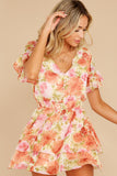 What's Her Secret Pink Multi Floral Print Dress