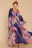 Every Fairytale Navy Multi Floral Print Maxi Dress