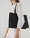 Large Leather Retail Tote - Black