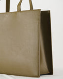 Large Leather Retail Tote - Kelp