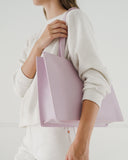 Large Leather Retail Tote - Pale Orchid