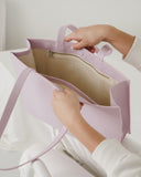 Large Leather Retail Tote - Pale Orchid