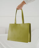 Large Leather Retail Tote - Spanish Moss