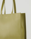 Large Leather Retail Tote - Spanish Moss