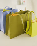 Large Leather Retail Tote - Spanish Moss