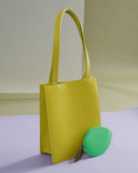 Medium Leather Retail Tote - Citron